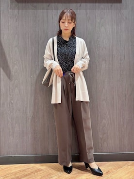 「SHOO・LA・RUE（シューラルー）の【洗濯機可/ひんやり/UV】着る方が心地よい さらっとタッチ　ミドルカーディガン（カーディガン/ボレロ、グレー系）」を使った、meiさん（レディース・153cm）の春コーディネート