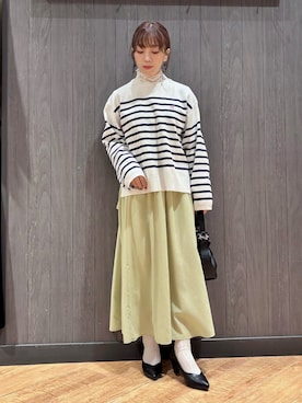 「パンプス×靴下」｜meiさん（レディース・153cm）の春コーディネート