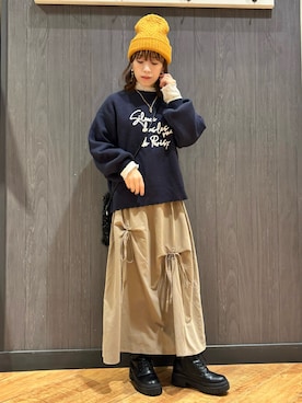 「Cutie Blonde（キューティーブロンド）のアイテム」を使った、meiさん（レディース・153cm）の冬コーディネート