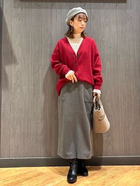 「Cutie Blonde（キューティーブロンド）の【S-LL】上品なレースハイネックトップス（Tシャツ/カットソー）」を使った、meiさん（レディース・153cm）の秋コーディネート