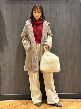 「アイテム（その他アウター）」を使った、meiさん（レディース・153cm）の冬コーディネート
