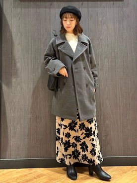 「アイテム（スカート）」を使った、meiさん（レディース・153cm）の冬コーディネート