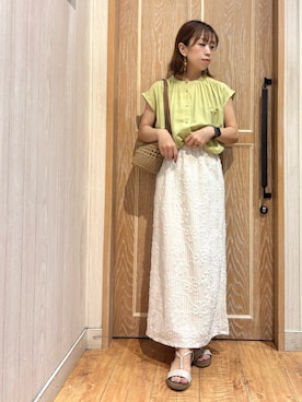 「アイテム（サンダル、ゴールド系）」を使った、meiさん（レディース・153cm）の夏コーディネート