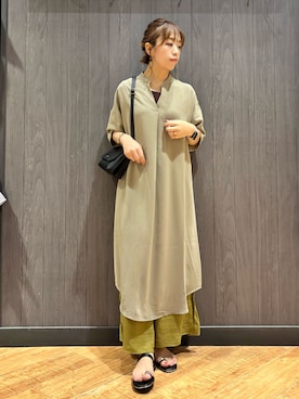 「アイテム（チュニック）」を使った、meiさん（レディース・153cm）の夏コーディネート