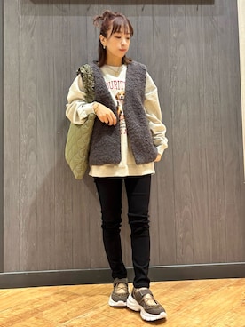 「アイテム（スウェット）」を使った、meiさん（レディース・153cm）の秋コーディネート