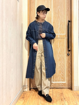 「デニムワンピ」｜meiさん（レディース・153cm）の冬コーディネート