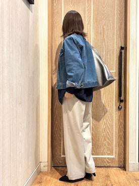 「DRESKIP（ドレスキップ）のアイテム（デニムジャケット）」を使った、meiさん（レディース・153cm）の冬コーディネート