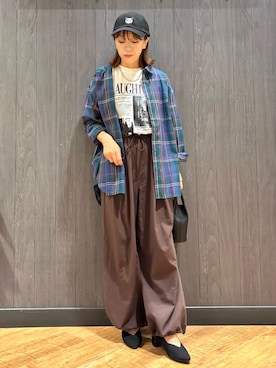 「アイテム（シャツ/ブラウス）」を使った、meiさん（レディース・153cm）の秋コーディネート