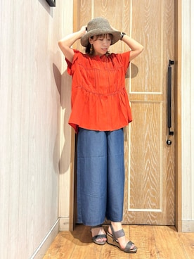 「アイテム（サンダル、その他）」を使った、meiさん（レディース・153cm）の夏コーディネート