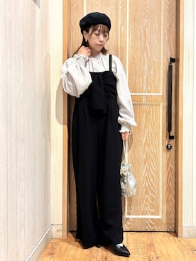 「DRESKIP（ドレスキップ）のアイテム（サロペット/オーバーオール）」を使った、meiさん（レディース・153cm）の冬コーディネート