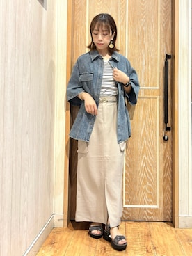 「カーゴスカート」｜meiさん（レディース・153cm）の夏コーディネート