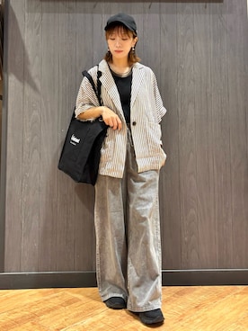 「アイテム（トートバッグ）」を使った、meiさん（レディース・153cm）の夏コーディネート