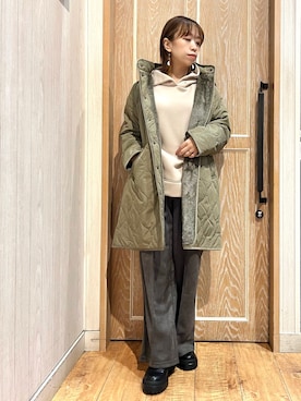 「DRESKIP（ドレスキップ）のアイテム（スウェット）」を使った、meiさん（レディース・153cm）の冬コーディネート