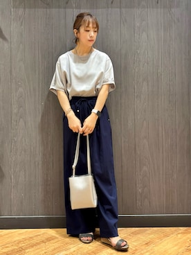 「SHOO・LA・RUE（シューラルー）の【軽量】ふわっと軽い3層ショルダーバッグ（ショルダーバッグ）」を使った、meiさん（レディース・153cm）の夏コーディネート