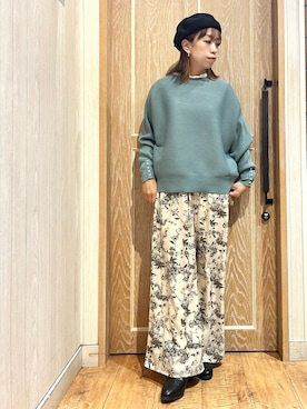 「秋冬」｜「アイテム（ハンチング/ベレー帽）」を使った、meiさん（レディース・153cm）の冬コーディネート