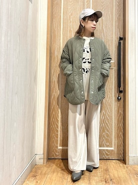 「キャップ女子」｜「アイテム（ブルゾン）」を使った、meiさん（レディース・153cm）の冬コーディネート
