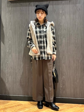 「SHOO・LA・RUE（シューラルー）の【洗濯機可/撥水/マルチWAY】ファーライナー付き 毎日欲張りマンパ（ブルゾン、ベージュ系）」を使った、meiさん（レディース・153cm）の秋コーディネート