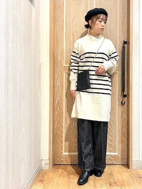 「秋冬」｜「アイテム（ハンチング/ベレー帽）」を使った、meiさん（レディース・153cm）の秋コーディネート