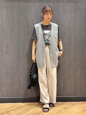 「Lee（リー）のアイテム（ショルダーバッグ）」を使った、meiさん（レディース・153cm）の夏コーディネート