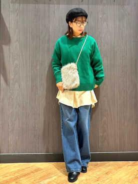 「アイテム（チュニック）」を使った、meiさん（レディース・153cm）の秋コーディネート