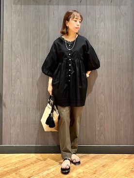 「アイテム（タンクトップ、グレー系）」を使った、meiさん（レディース・153cm）の夏コーディネート