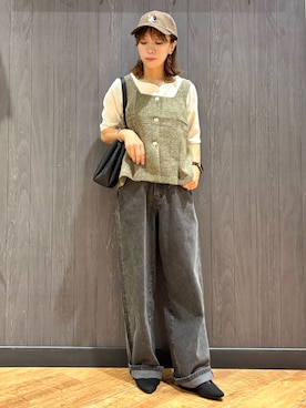 「アイテム（セットアップ）」を使った、meiさん（レディース・153cm）の秋コーディネート