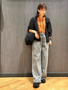 「Cutie Blonde（キューティーブロンド）のアイテム（デニムパンツ）」を使った、meiさん（レディース・153cm）の秋コーディネート