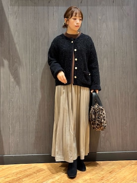 「アイテム（スカート）」を使った、meiさん（レディース・153cm）の冬コーディネート