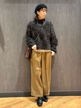 「アイテム（ショルダーバッグ）」を使った、meiさん（レディース・153cm）の秋コーディネート