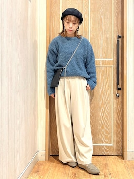 「DRESKIP（ドレスキップ）の【S-LL】ほんのり甘い ふわふわニットトップス（ニット/セーター）」を使った、meiさん（レディース・153cm）の秋コーディネート