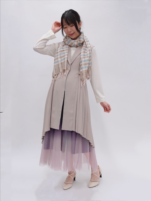 プリーツフィッシュテールジレ（ベスト）｜axes femme（アクシーズ