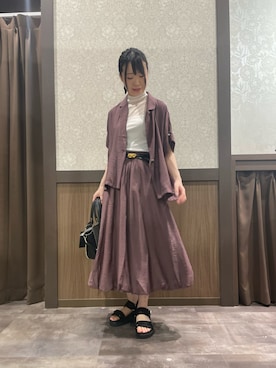 「シアートップス」｜「アイテム（ブルゾン）」を使った、ぽんずさん（レディース・167cm）の夏コーディネート