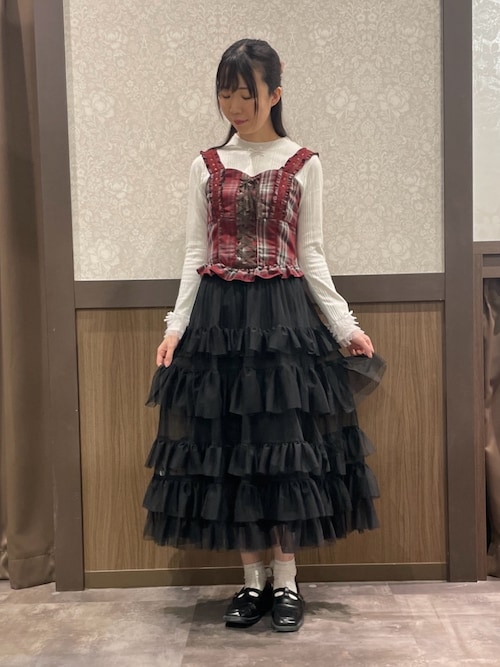バラボトルネックリブニット