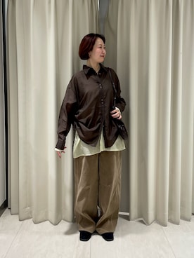 「KBF（ケイビーエフ）のアイテム（その他シューズ）」を使った、ゆうりさん（レディース・158cm）の秋コーディネート