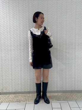 「KBF（ケイビーエフ）のアイテム（カーディガン/ボレロ）」を使った、ゆうりさん（レディース・158cm）の秋コーディネート