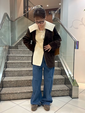 「アイテム（その他アウター、ブラウン系）」を使った、ゆうりさん（レディース・158cm）の秋コーディネート