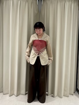 「KBF（ケイビーエフ）のアイテム（ジャケット/アウター）」を使った、ゆうりさん（レディース・158cm）の春コーディネート