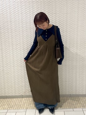 「レイヤードstyle」｜「アイテム（ワンピース/ドレス）」を使った、ゆうりさん（レディース・158cm）の秋コーディネート
