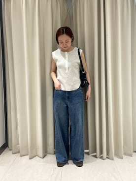 「ノースリーブニット」｜ゆうりさん（レディース・158cm）の夏コーディネート