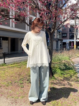 「KBF（ケイビーエフ）のアイテム（バッグ）」を使った、ゆうりさん（レディース・158cm）の春コーディネート