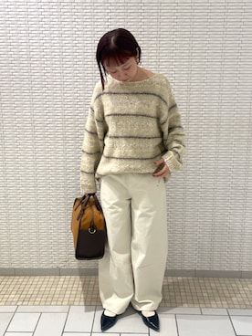 「アイテム（ボストンバッグ）」を使った、ゆうりさん（レディース・158cm）の秋コーディネート