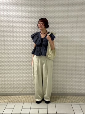 「KBF（ケイビーエフ）のアイテム（バッグ）」を使った、ゆうりさん（レディース・158cm）の夏コーディネート