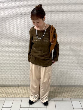 「アイテム（ハンドバッグ）」を使った、ゆうりさん（レディース・158cm）の秋コーディネート