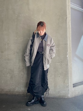 「アウターコーデ」｜「アイテム（ミリタリージャケット）」を使った、wwgmikiさん（レディース・158cm）の冬コーディネート