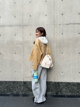 「mystic（ミスティック）のレースフーディーパーカー（パーカー、ホワイト系）」を使った、nanaさん（レディース・161cm）の冬コーディネート