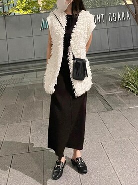 「mystic（ミスティック）のショートカーデワンピースSET（ワンピース、ブラウン系）」を使った、nanaさん（レディース・161cm）の秋コーディネート