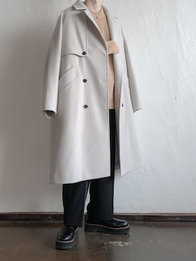 「JUNRED（ジュンレッド）のアイテム（トレンチコート）」を使った、こーきさん（メンズ・172cm）の冬コーディネート