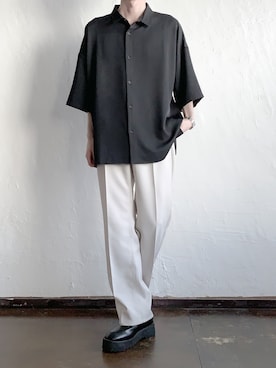 「アイテム（スラックス）」を使った、こーきさん（メンズ・172cm）の春コーディネート