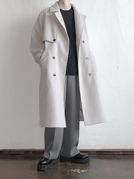 「JUNRED（ジュンレッド）のアイテム（トレンチコート）」を使った、こーきさん（メンズ・172cm）の冬コーディネート