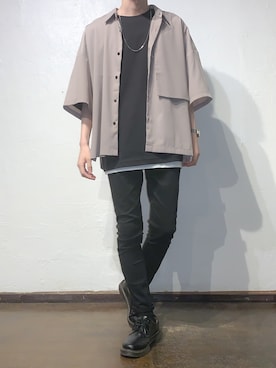 「グレージュ」｜「アイテム（その他）」を使った、こーきさん（メンズ・172cm）の夏コーディネート